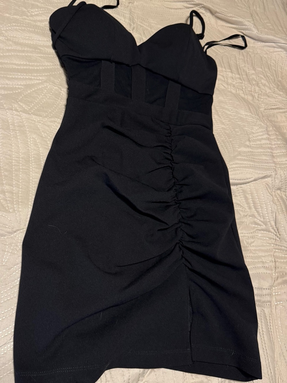 Black Ruched Bodycon Dress - Women by Windsor Sz XS